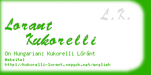 lorant kukorelli business card