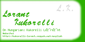 lorant kukorelli business card